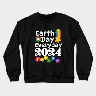 Teacher Earth day 2024 Everyday gift april 22 Rainbow Crewneck Sweatshirt